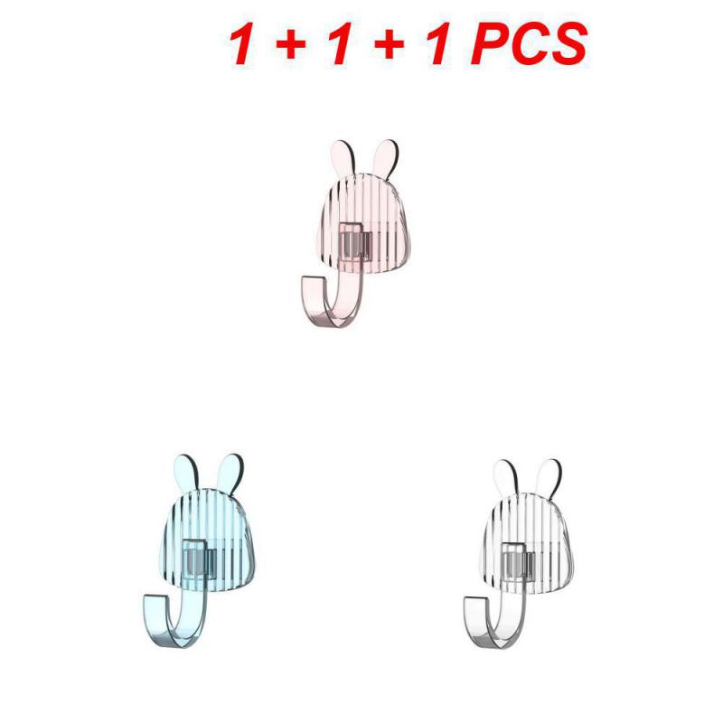 1~4PCS Storage Hook Super Adhesion Seamless And Traceless Fashionable Essential Easy To Use Highly Rated Cartoon Wall Hook