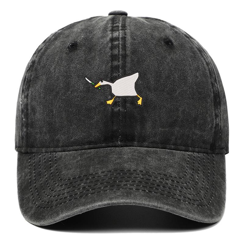 Embroidered Baseball Cap With Goose Pattern For Uninsex Casual And Fashionable City Style Duckbill Cap