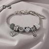 Women Bracelet Heart Shape Rhinestones Inlaid Bracelet with Adjustable Design No Fading Wear-Resistant Bracelet