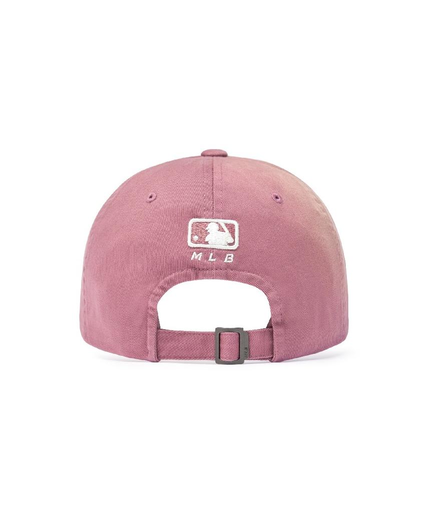 Emelbi Vintage Washed Curve Logo Unstructured Ball Cap La (Pink)