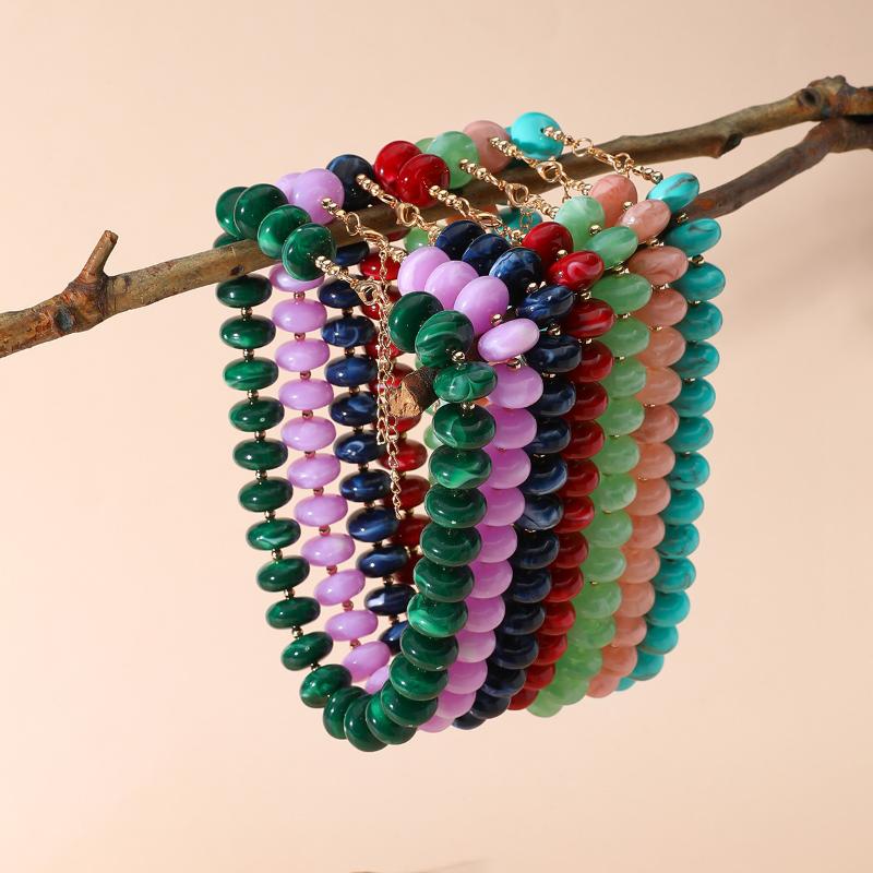1Pcs Charms Chunky Jewelry Bohemian Casual Dopamine Resin Bead Necklace Suitable For Women Daily Vacation Wear