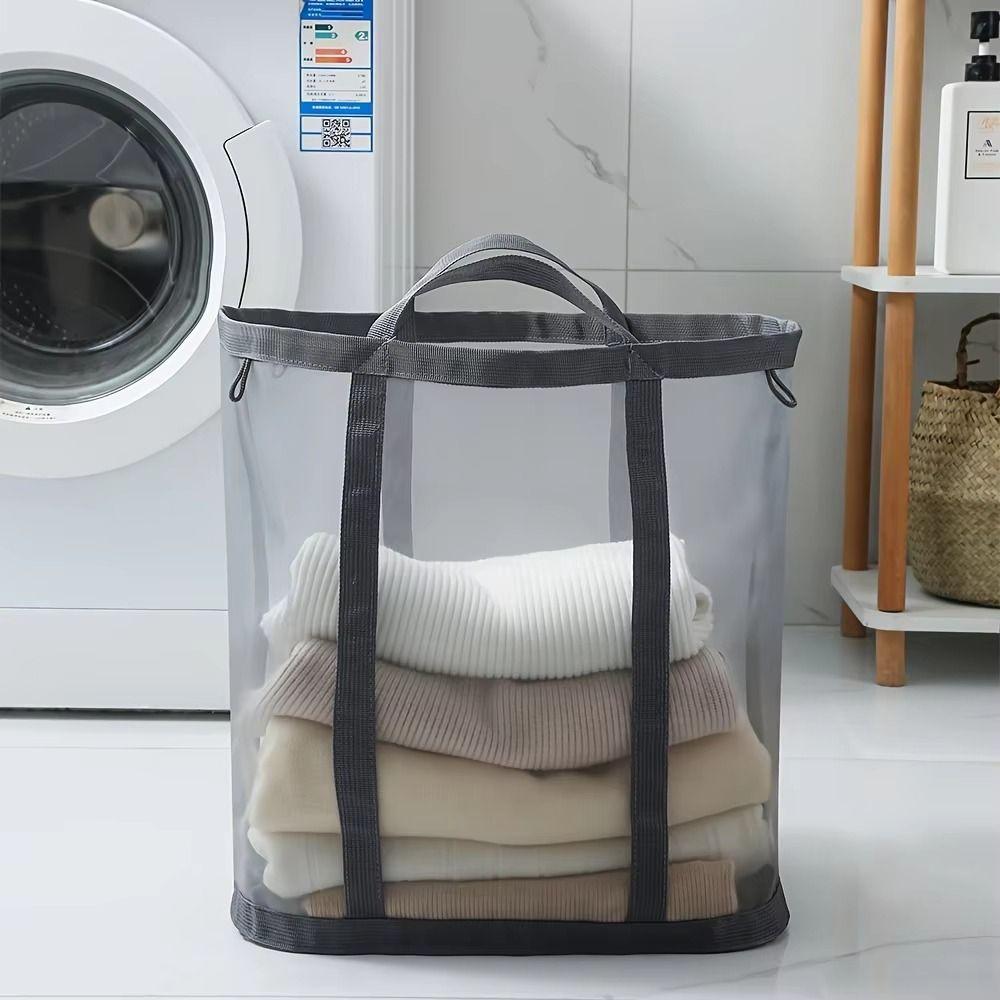 with Handle Dirty Clothes Organizer Wall Mounted Mesh Laundry Hamper  Household