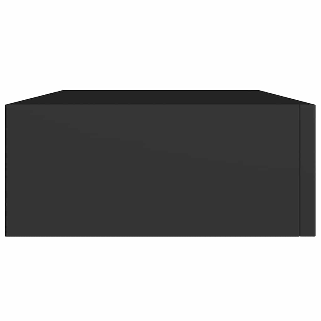 Vidaxl Półka Ścienna Z Szufladą, Czarna, 40 X 23,5 X 10 Cm, Mdf