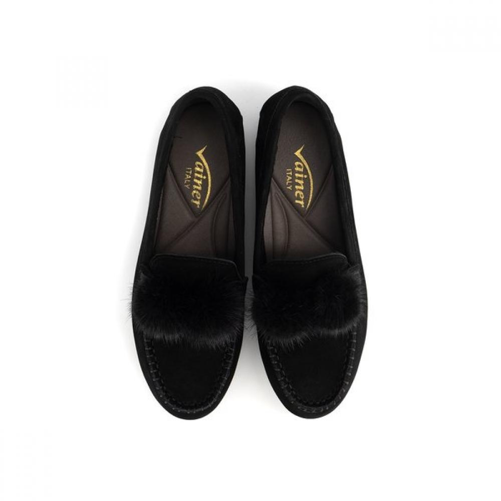 Vainer Women S Comfort Fur Loafer Black 322f0v1ba