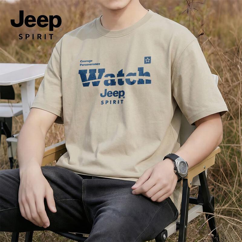 

JEEP SPIRIT Men s 220G 100% Cotton Short Sleeve T-Shirt XL
