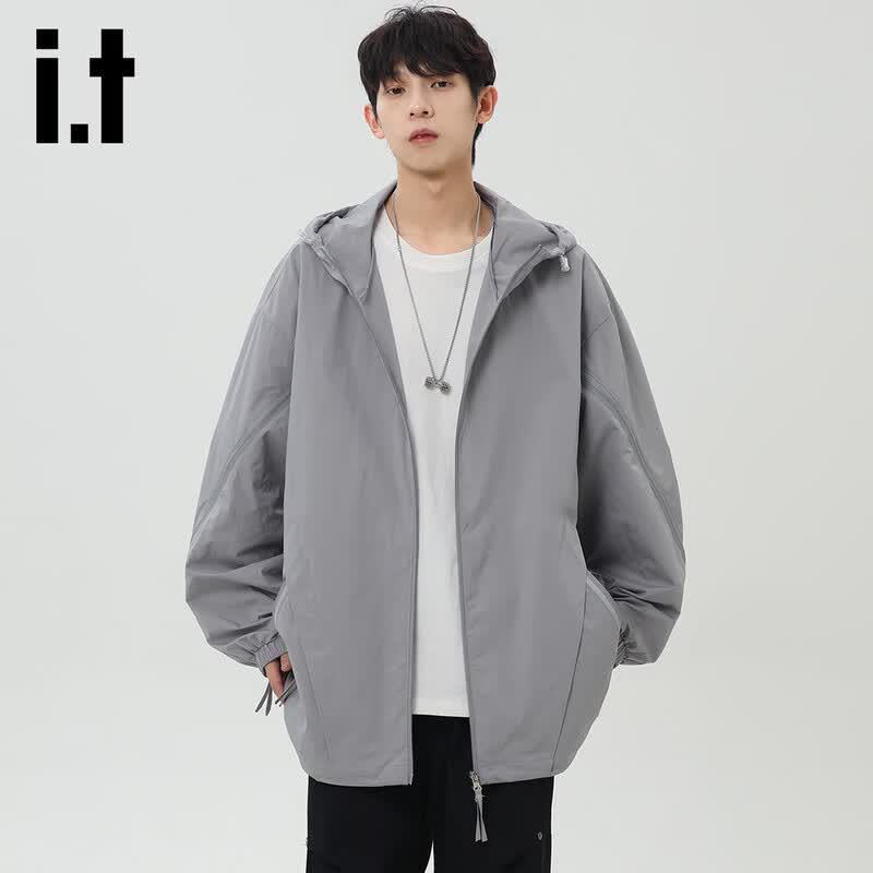 Izzue IT Men's Cool-Sensing Quick-Dry UPF50+ Hooded Sun Protection Jacket