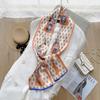 Ins Style Minimalist Double-Sided Striped Simulated Silk Long Scarf Satin Double Layered Scarf French Elegant Retro Headband