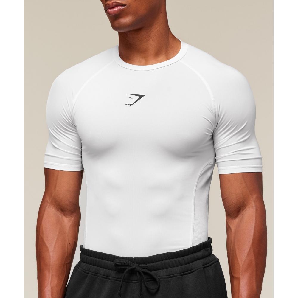 Gymshark ElemenT Baselayer tricou alb A2b4c Wb57