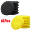 10Pcs Round Car Waxing Polish Wax Foam Sponge High Density Applicator Pads Cleaning Sponge Auto Detail Washing Car Cleaning Tool