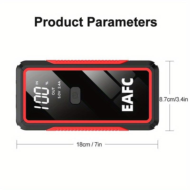 Car Jump Starter Power Bank Portable Emergency Booster Charger Starting Device for 12V Engine Smart Clip Emergency Kit for Camping and Road Trips