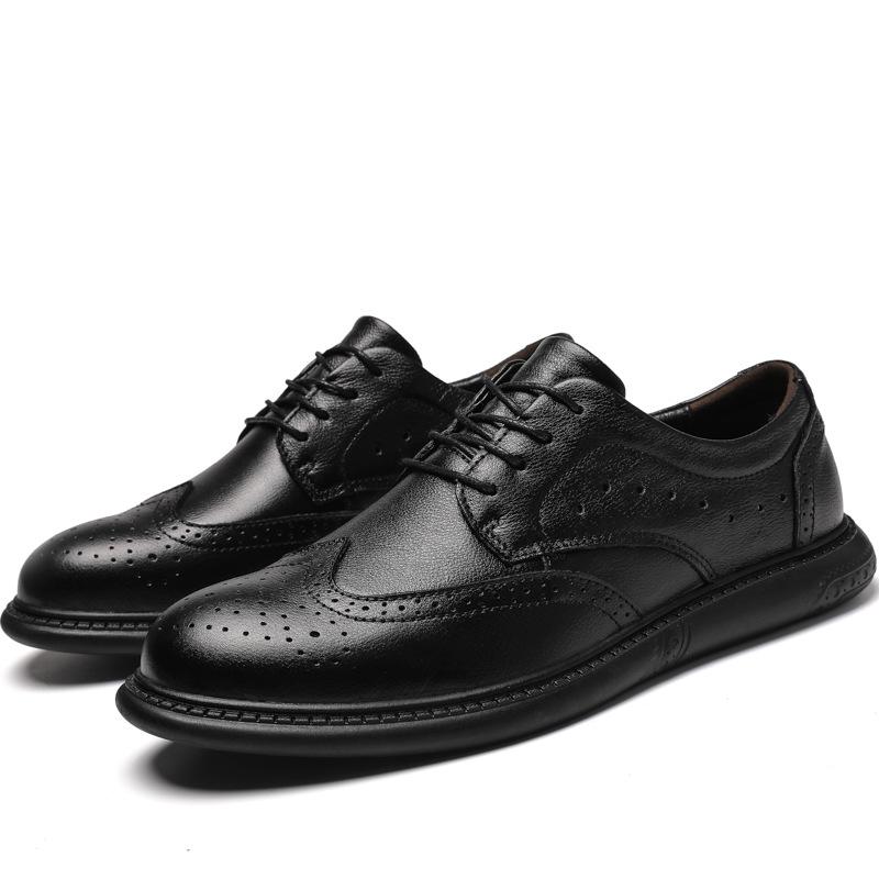 

Мужская обувь Brock большого размера, трендовая корейская версия мужской деловой повседневной обуви, рабочая обувь, свадебный подарок, черная кожаная обувь, мужские волосы 47