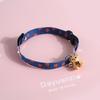 Adjustable Denim Pet Collar With Embossed Star Cherry Bear Pendant Bell Cats Dogs