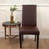 Dining Room Dining Chair Covers ,Solid Pu Leather Waterproof And Oilproof Stretch Dining Chair Guard Cover Slipcover
