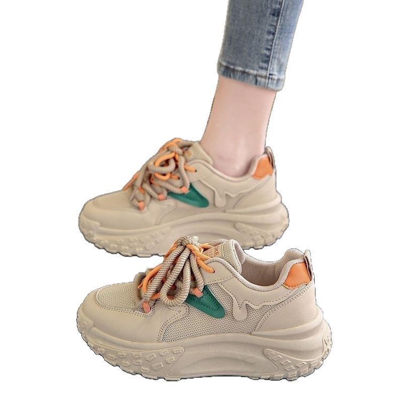 Trend versatile little white shoes autumn women's shoes 2025 new thick-soled high board shoes ins trendy sports and leisure shoes
