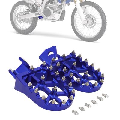 JFG Motorcycle Foot Pegs, Non-Slip, Foldable Aluminum, Compatible with WR250R/WR250X Motorcycles - Blue