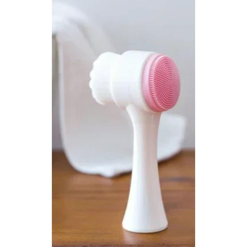 Double-Sided Silicone Face Cleansing Brush Facial Cleanser Blackhead Removal Product Face Scrub Brush Pore Cleaner Exfoliator