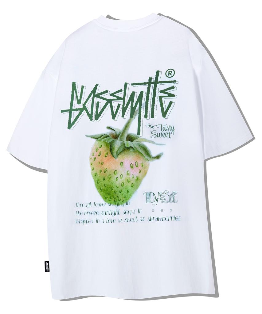Yosemiti Strawberry Digital Print Short Sleeve T-Shirt White Yt-3Y25