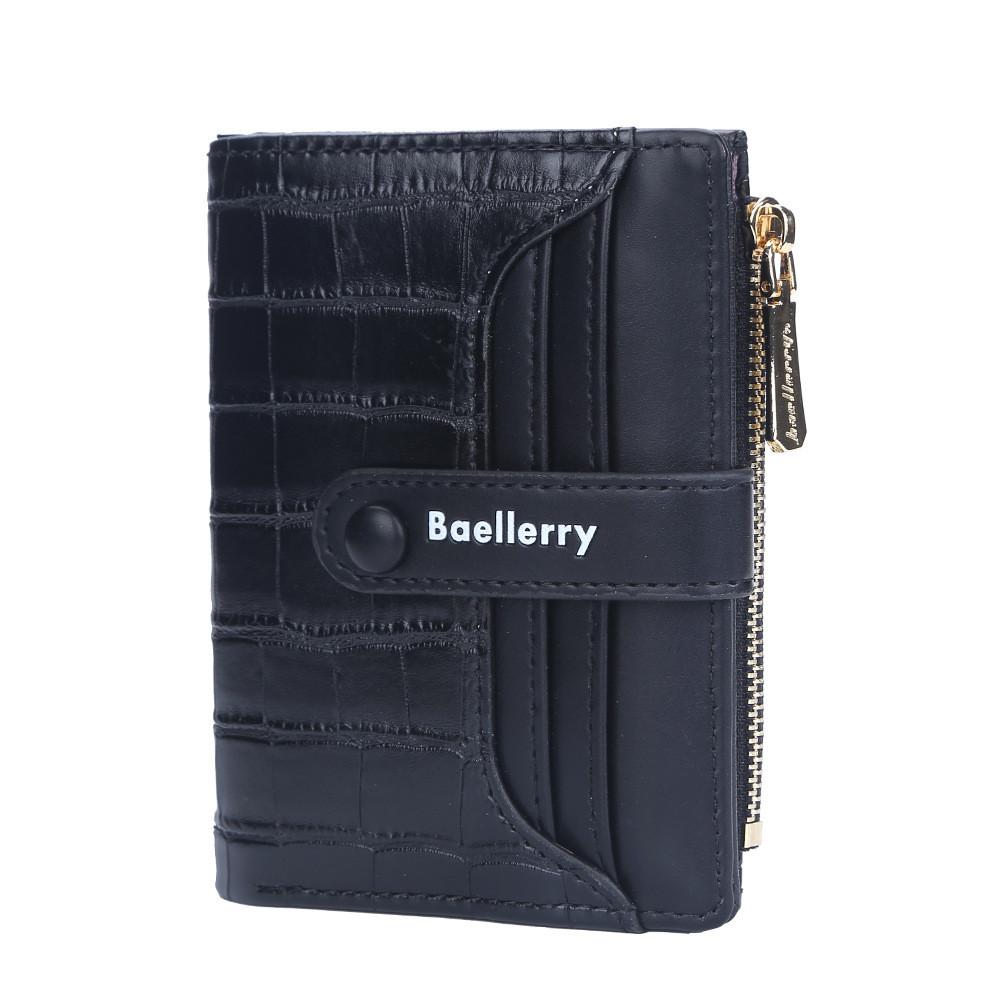 Pu Leather Womens Short Wallet With Two Fold Design And Multiple Card Slots