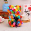 New Multicolors Artificial Flower 15*15*22cm/16*16*24cm Rainbow Eternal Rose Bear Birthday Valentine's Day Flower