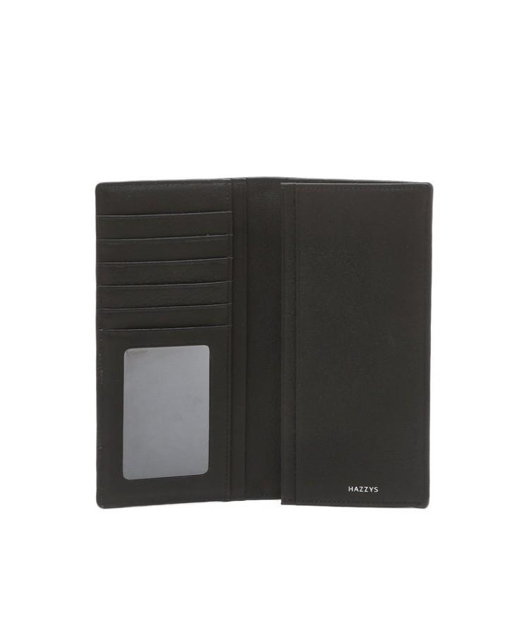 Hazzys Men Acc [Kington] Black Logo Pattern Cowhide Long Wallet Hjwa6F822Bk