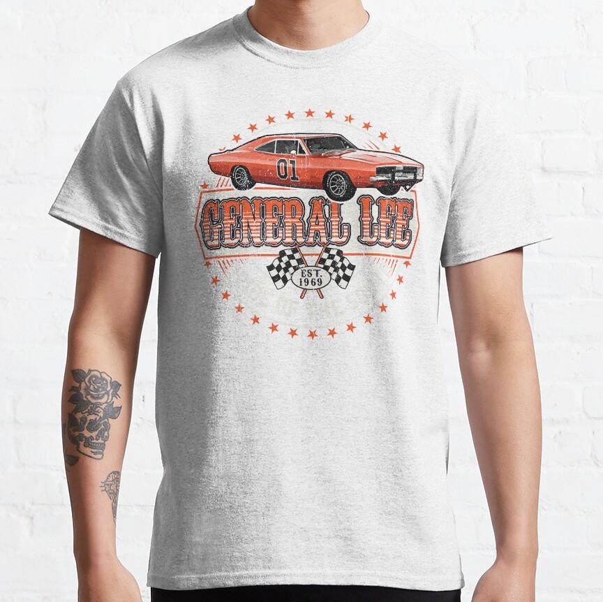 General Lee Pride of The South Vintage 70s Tv The Dukes of Hazzard Graphic T Shirts Mens Large Size Adult Tops S4XL