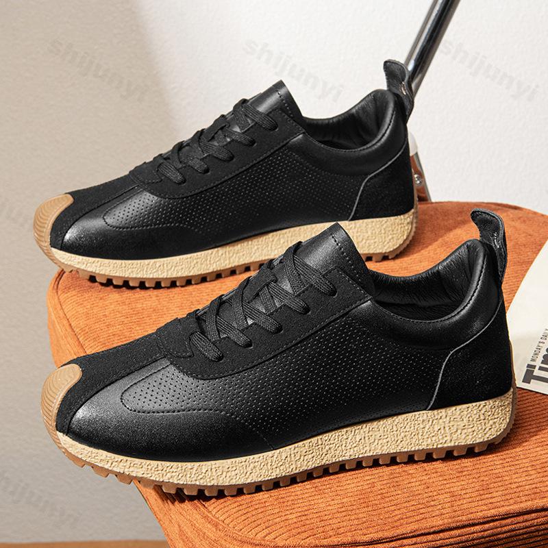 Fashion 2025 Men's Spring Fly Weave Breathable Casual Sports Shoes Versatile Thick Sole Height Increasing Comfortable Chunky Sneakers