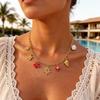 Trendy letní keramická hvězdice sluneční mušle mušle želva přívěsek náhrdelník pro ženy muže oceán pláž mořský koník choker na krk zirkon