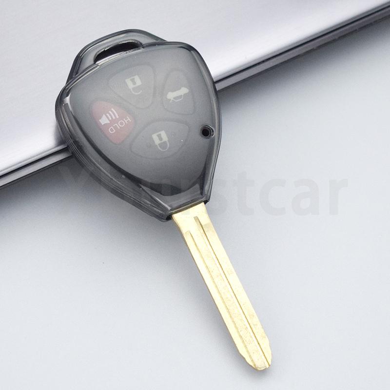 Transparent Tpu Auto Key Fob Cover Case Housing Remote Mount Fit For Toyota Yaris Vitz Auris Mk I 2007 Corolla Verso Hilux 7 Rav4 Porte Camry