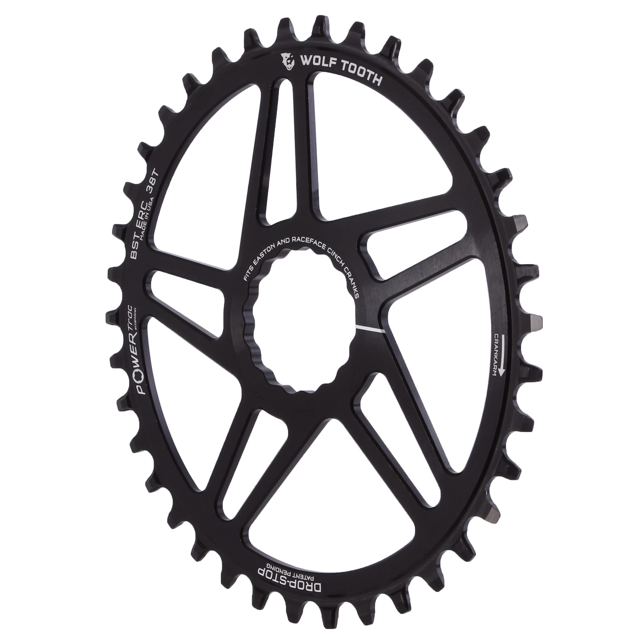 

Wolf Tooth Direct Mount Chainring for Easton and Race Face Cinch 38T compatible with SRAM Flattop чёрный