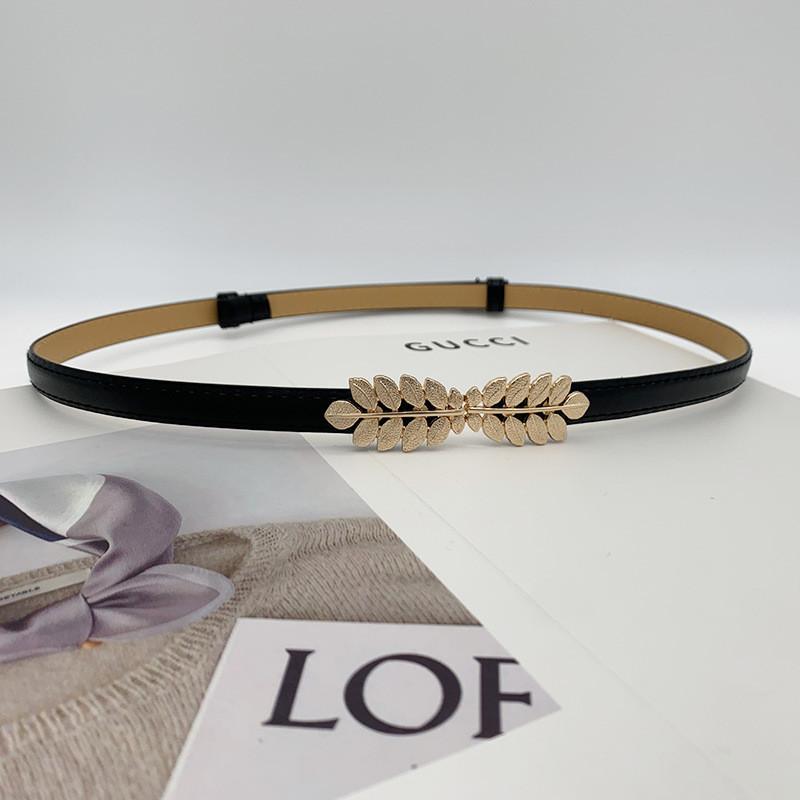 Elegant Women's Adjustable Black Fashionable Belt For Dresses And Sweaters With Pu Buckle