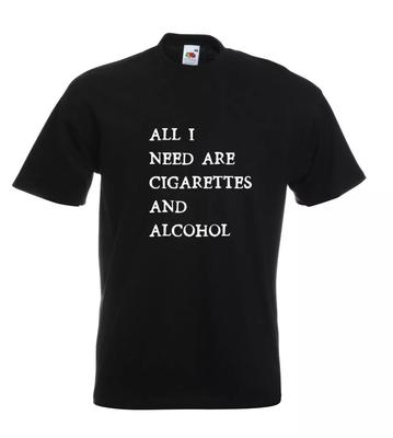 Zigaretten und Alkohol T-Shirt Oasis Liam Noel Gallagher Manchester