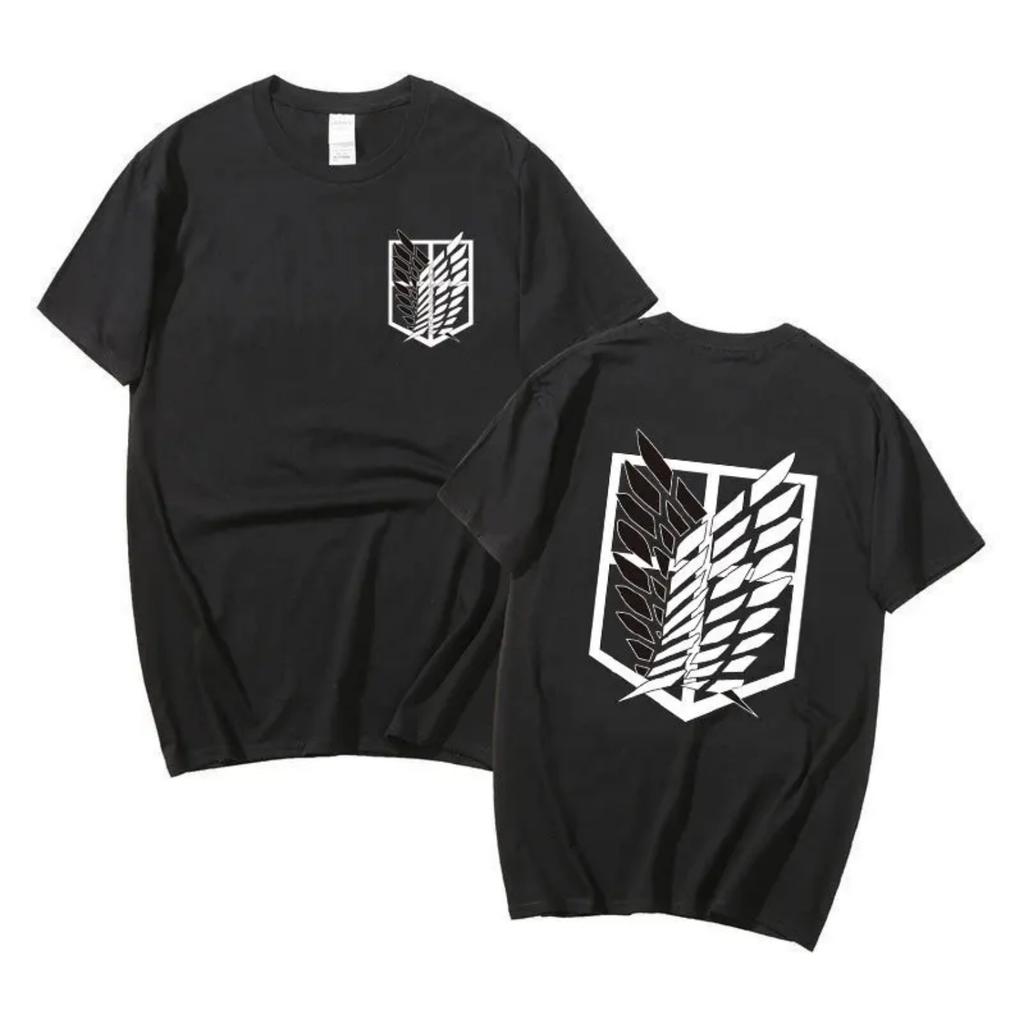 2026 Anime L'Attacco dei Giganti Maglietta in Cotone per Genitori e Figli Ackerman Mikasa Eren Jaeger Grafiche Fiori di Ciliegio Logo Abbigliamento T-shirt da Uomo