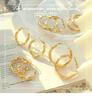 Geometric Hollow Retro Twisted Hoop Earrings - Titanium Steel, Non-fading