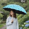 Large Umbrella Water-Reactive Folding with Wavy Edge Flowers Appear When UV Protection Rained On Windproof Sun Portable Travel