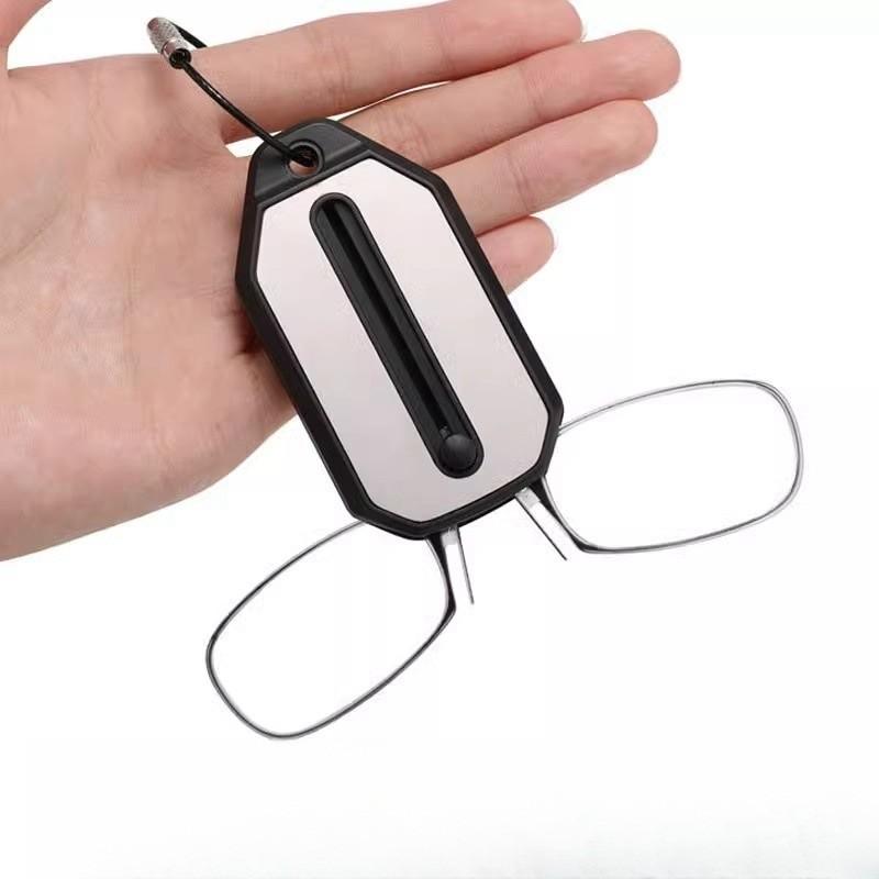 Nose Foldable Clip Keychain Reading Glasses Portable Outdoor Glasses Elderly