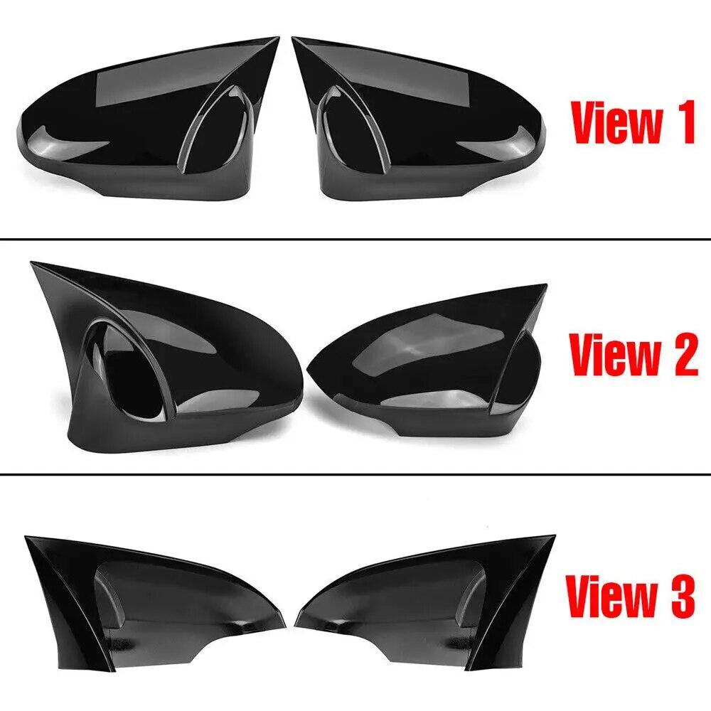 For Toyota Camry 2012-2017 Rearview Side Mirror Cover Wing Cap Sticker Exterior Door Rear View Case Trim Carbon Fiber Look Black