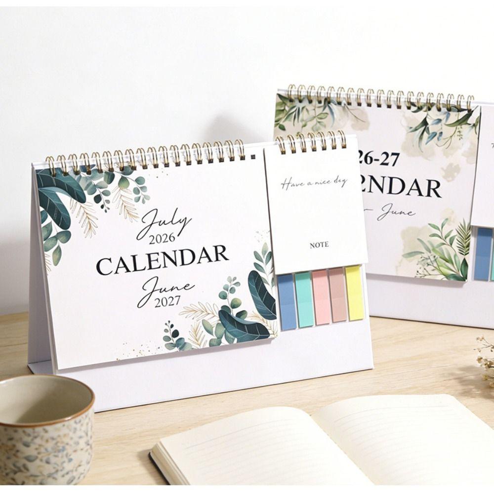 Thick Paper Desktop Calendar Portable Standing Flip Calendar English Calendar  Time Management