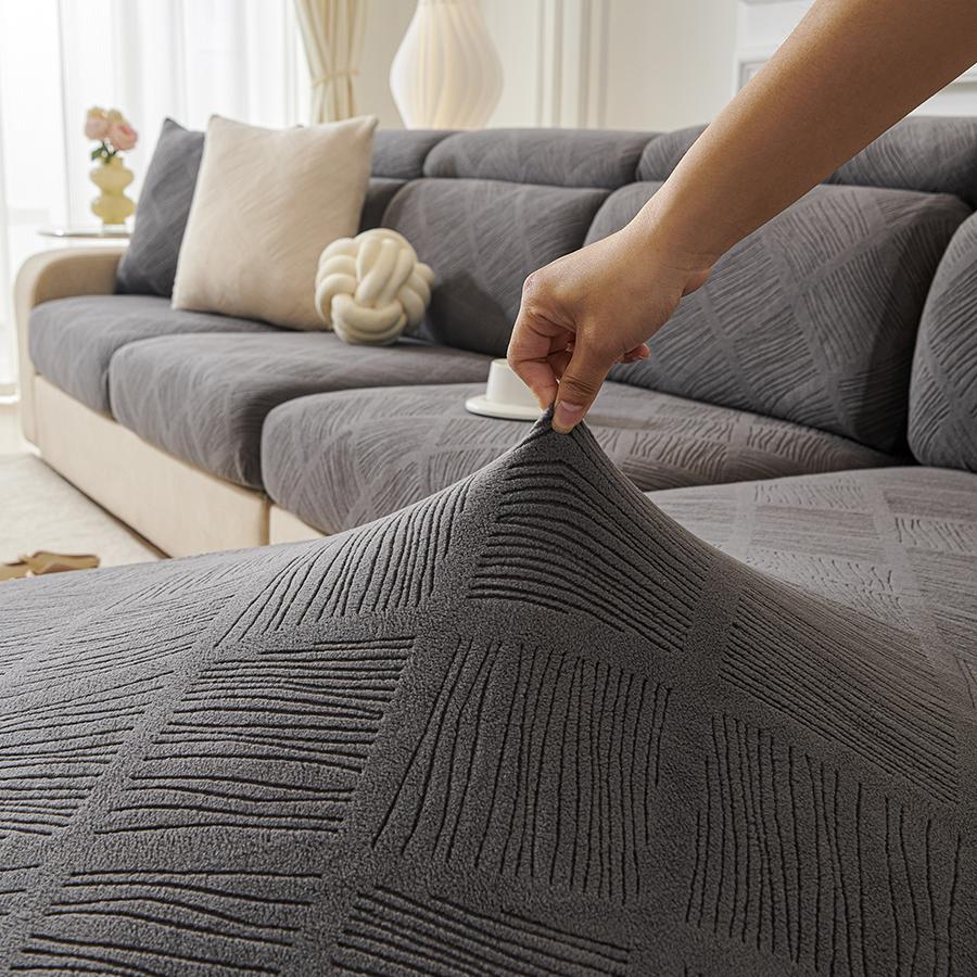 Sofa Seat Cushion Cover for Living Room Jacquard Thicken Stretch Removable Washable Sofa Cover Pets Kids Furniture Protector
