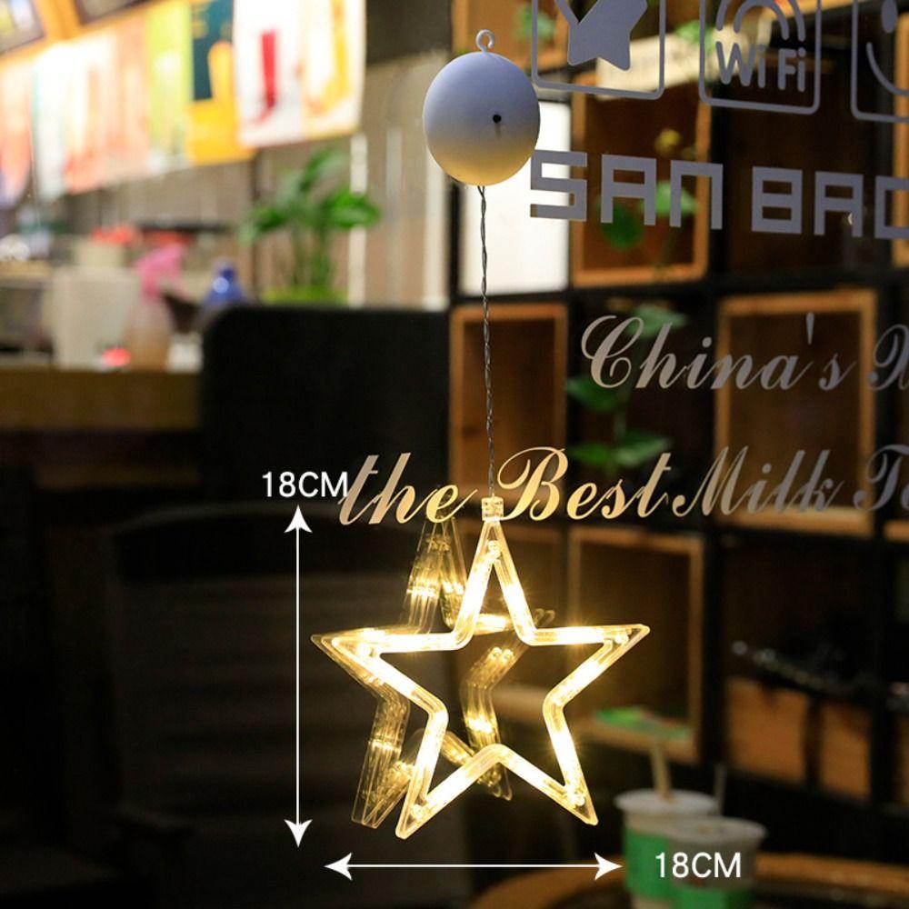 Star Moon Window Lamp LED Suction Cup Light Christmas Decoration Garland Fairy String Lights
