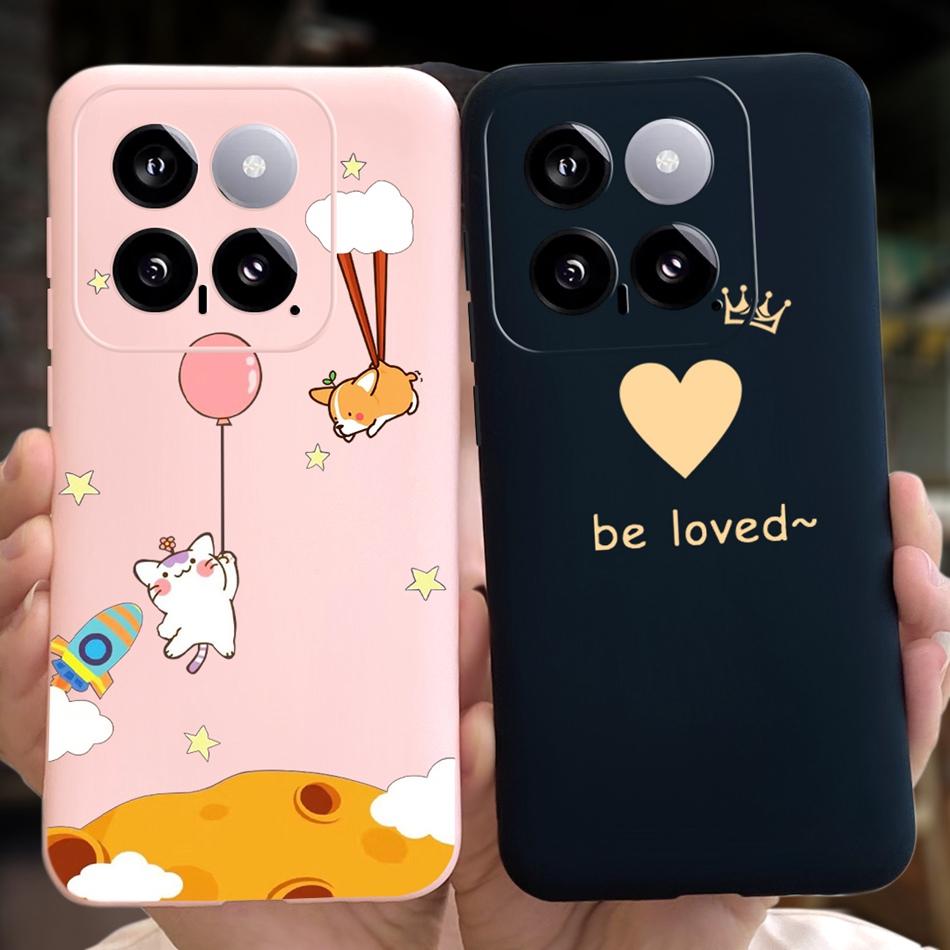For Xiaomi 14 Phone Case Xiaomi Mi 14 5G Mi14 2024 Cute Cat Cartoon Jelly Silicon Soft Protective Back Cover