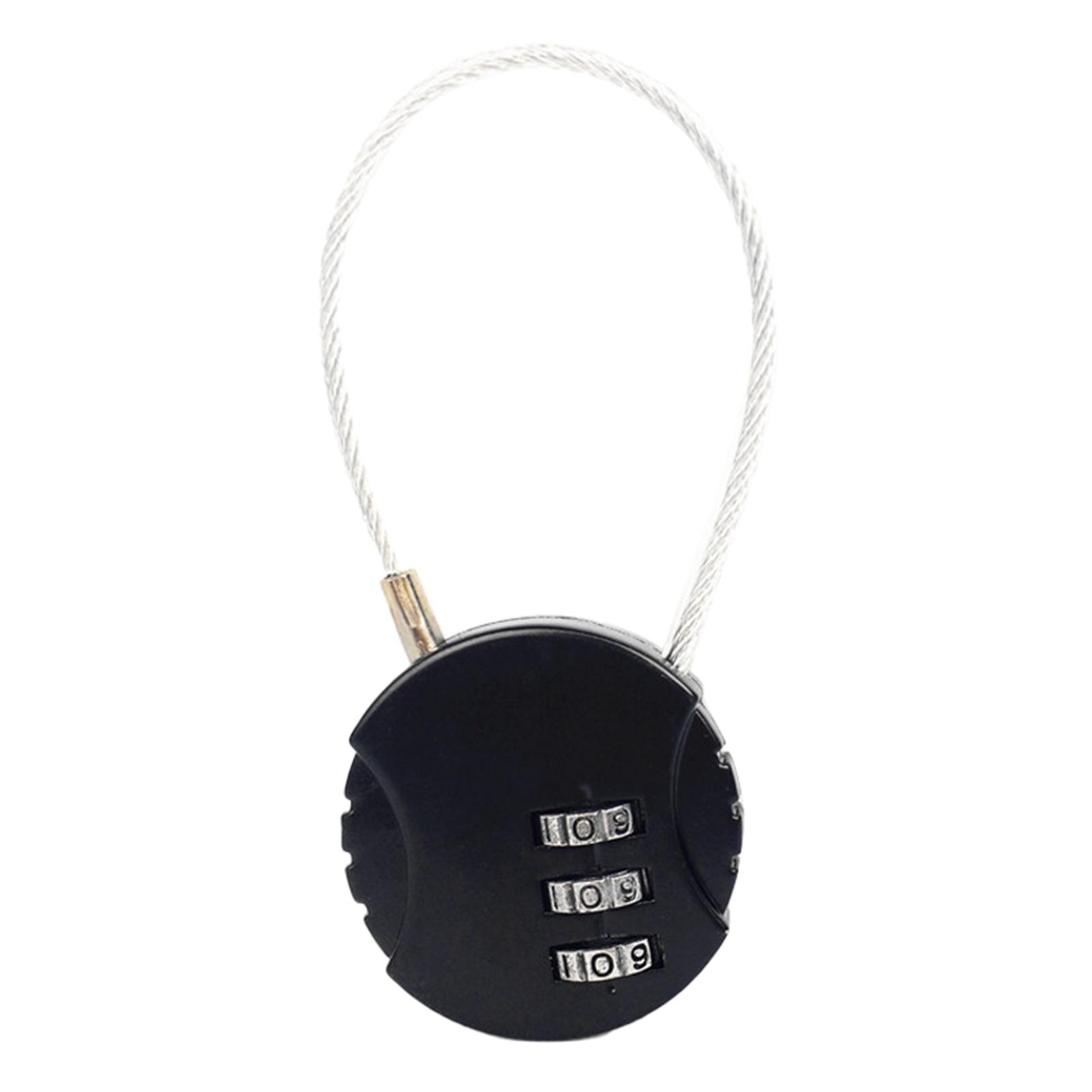 

Кодовый замок с 3-значным кодовым замком, защита от кражи, цинковый сплав для дорожного багажа, чемодана, розового цвета чёрный