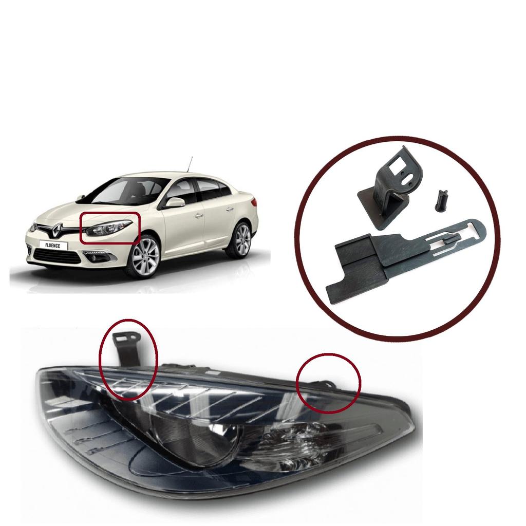 EHL16 Headlight Holder Mount Repair Bracket Tab Set Left Side for Renault Fluence L3 L30 2009-2020 260607771R