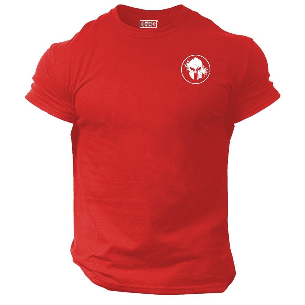 Blood Spartan T Shirt Pocket Gym Clothing Bodybuilding Training Workout Mma Top