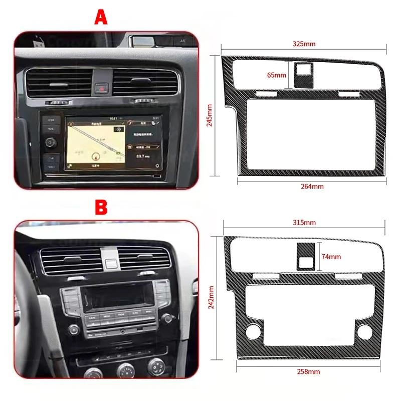 Para Volkswagen Golf 7 VW Gti Mk7 2014-accesorios de coche pegatina Interior consola central de fibra de carbono Real GPS