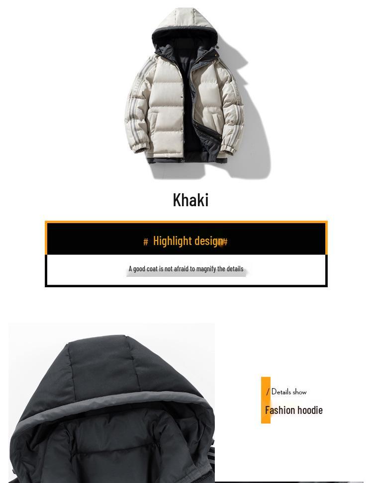 Men's Thick Hooded Casual Winter Cotton Jacket