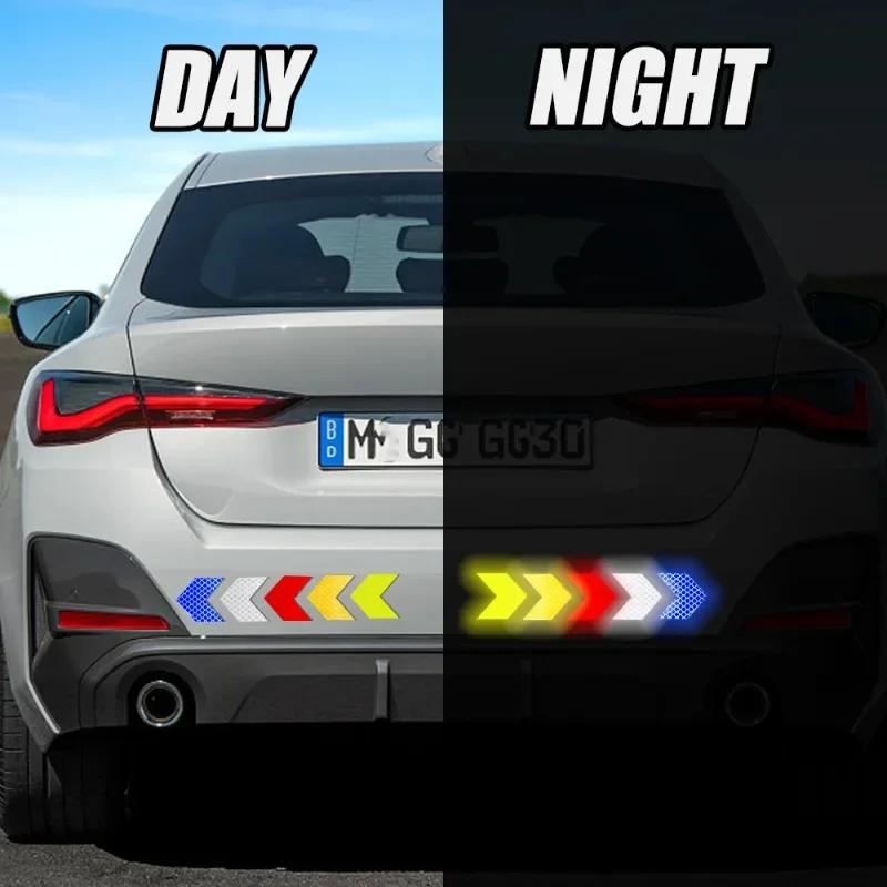 Car Sticker Car Anti-collision Nighttime Arrow Shaped Reflective Sticker Motorcycle Bicycle Fluorescent Fender Warning Decal