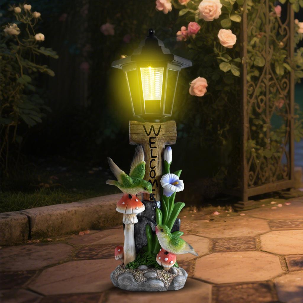 JYL TS/068, Ländliche Kreative Kolibri Solar-Außenleuchte Statue für Villa Balkon Garten Dekorationslampe