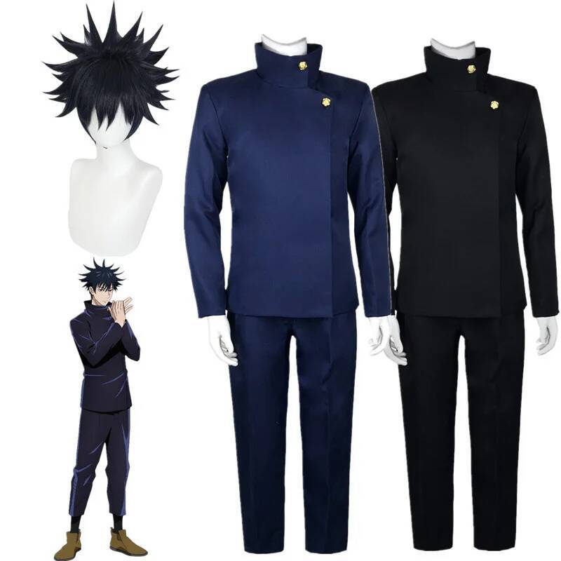 Jujutsu Kaisen Anime Fushiguro Megumi Costumi Cosplay Top Pantaloni Set Uniforme per Festa di Halloween