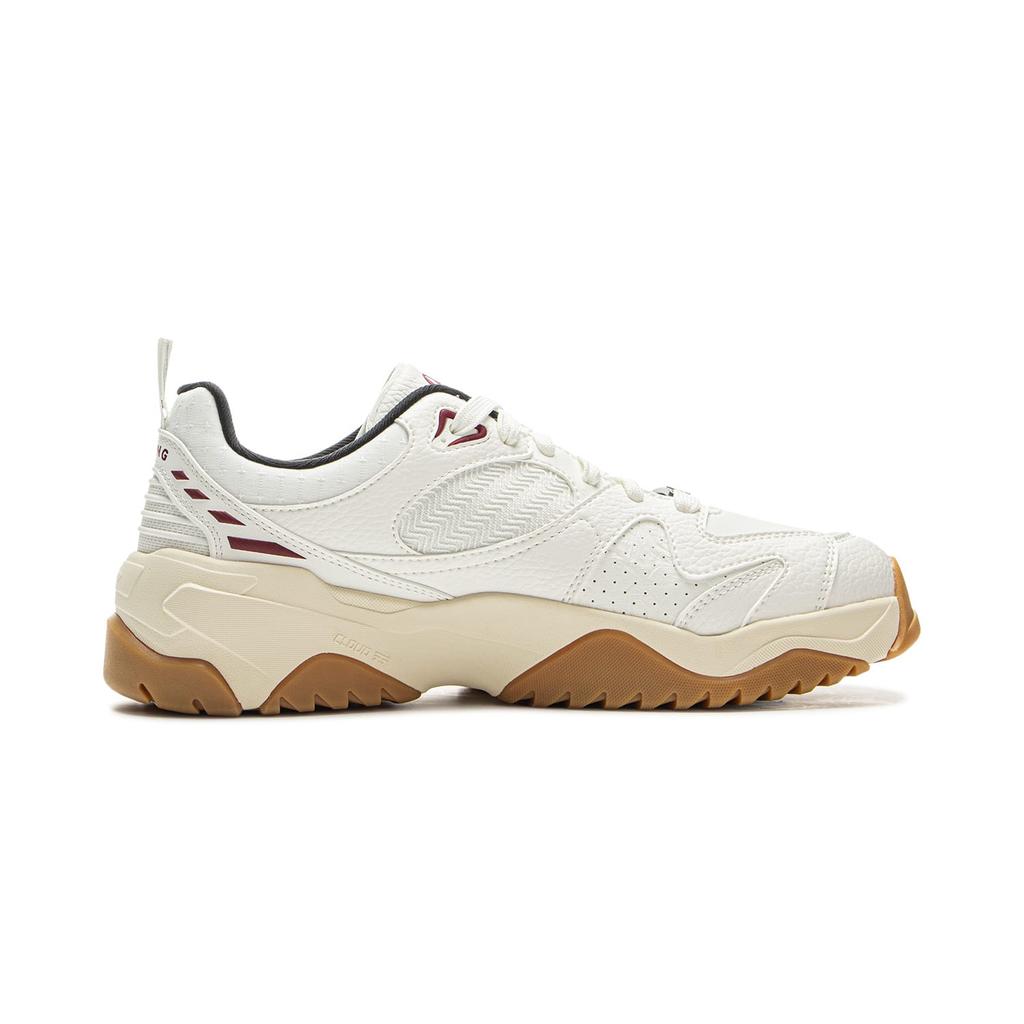 Li Ning Tianji 3 Slip Resistant Cushioning Abrasion Resistant Lightweight Low Top Skateboard Shoes Men's White Red AGCV085-5