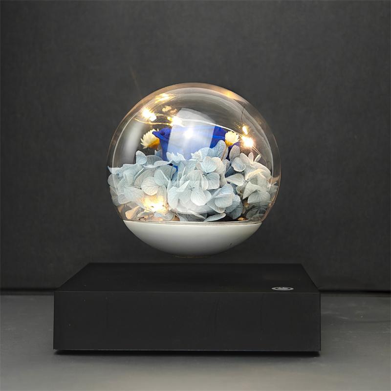NEUE magnetische schwebende Blume Lampe mit schwarzem Sockel, 360° freie Drehung, Heimdekoration Geburtstagsgeschenk Valentinstagsgeschenk